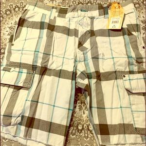 Ocean Pacific Plaid Cargo Casual Dress Shorts NWT